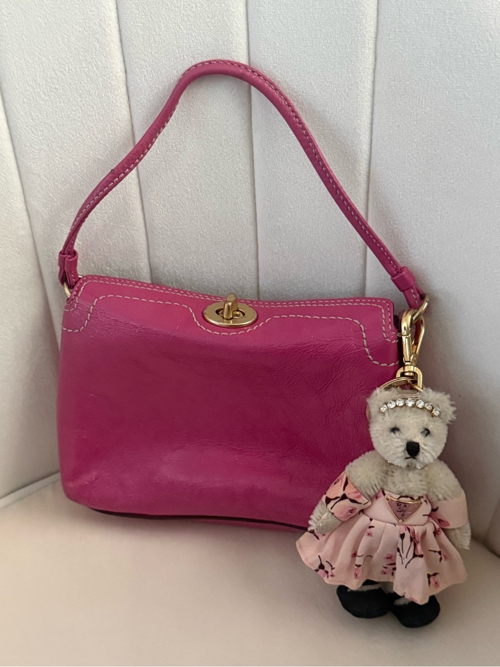 Y2K Vintage Coach Demi Turnlock Bag in Pink Patent Leather